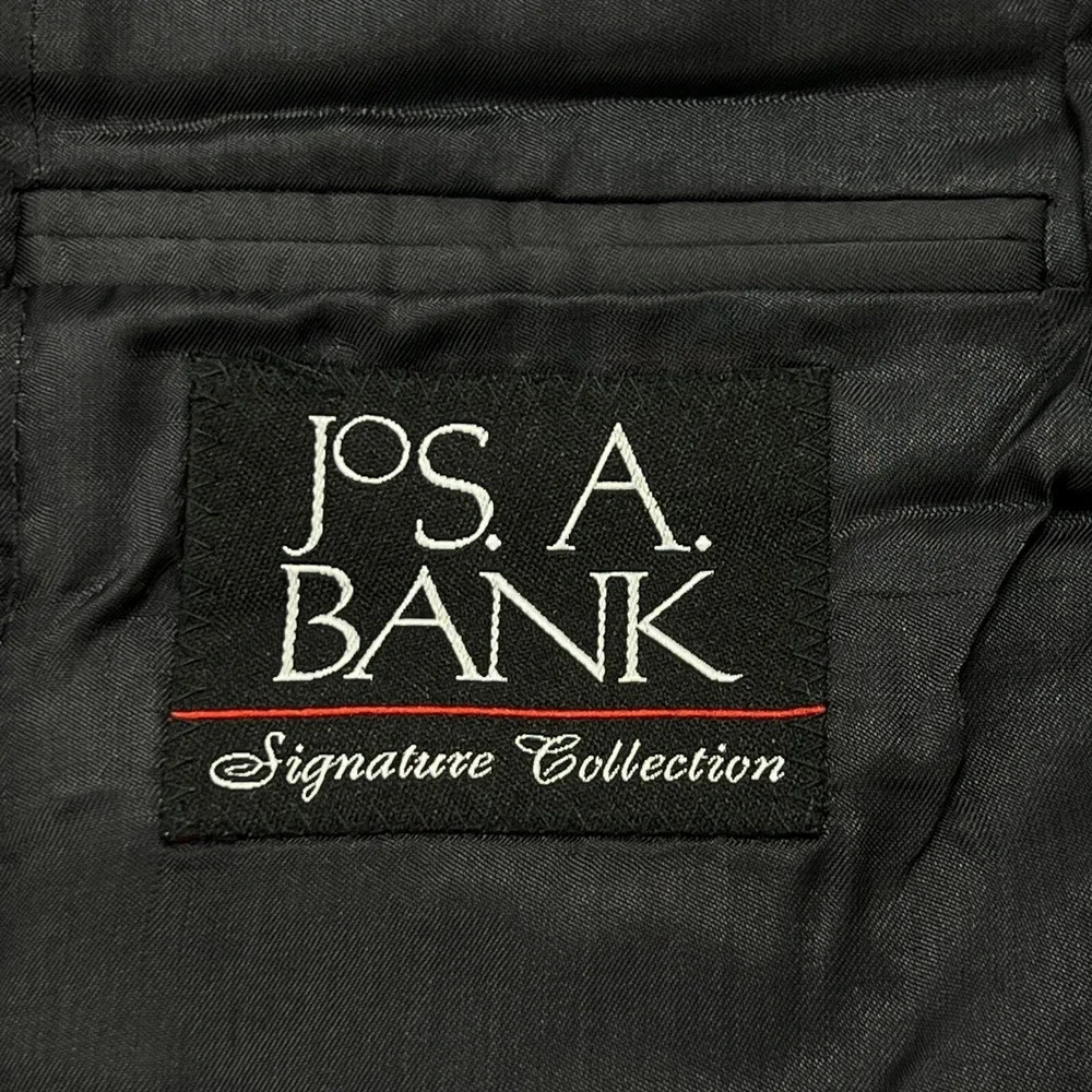 Jos‎ A Bank Suit Jacket Mens 38R Tailored Wool Dark Gray 2 Button Signature